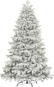 Brad de Craciun artificial, cu efect de zapada, suport metalic, (flocked), 210 cm