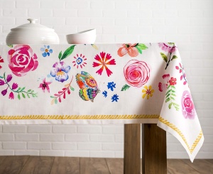 Fată de masa 100% bumbac 140 cm x 180 cm, flori dulci