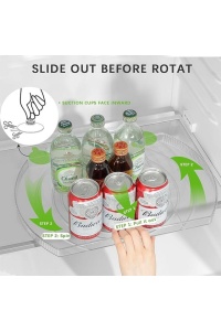 Organizator pentru frigider, ROWNYEON, rotire 360 grade, acril - Img 1