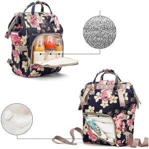 Rucsac termoizolant, pentru mamici si bebelusi, floral, Srotek - Img 5