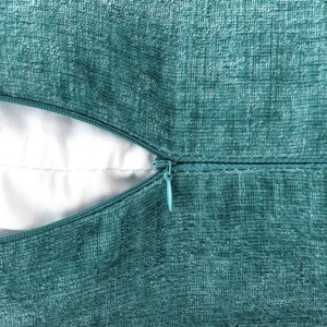 Set 2 fete de perne decorative, textil, pentru canapea, 40 x 40 cm, Albastru Gri - Img 3