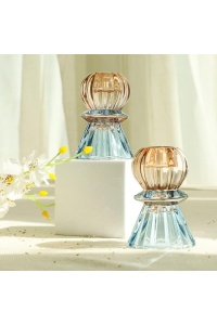 Set 6 suporturi pentru lumânări, din sticla, culoare gradient, înălțime de 9 cm - Img 6