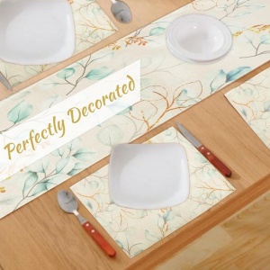 Set decorativ pentru masă, aleer/traversa 30x180cm si 4 naproane 30/45 cm - Img 4