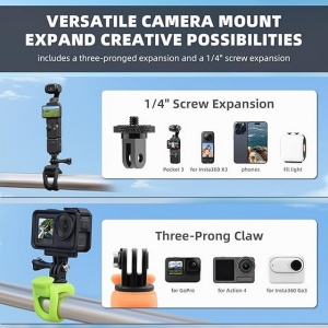 Suport pentru GoPro, curea flexibilă pentru ghidon, GoPro Max Mini Hero, Osmo Pocket 3 2, Insta360 X4 X3 Ace Pro - Img 5