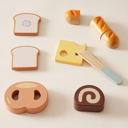 Set alimente mic dejun din lemn velcro