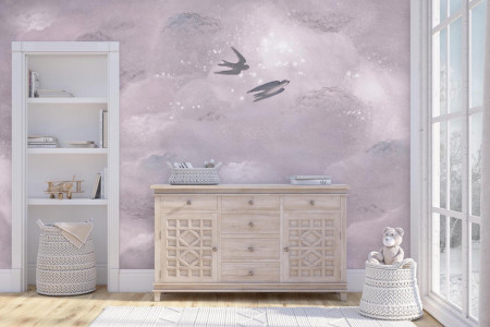 Tapet Lovebirds - Pink