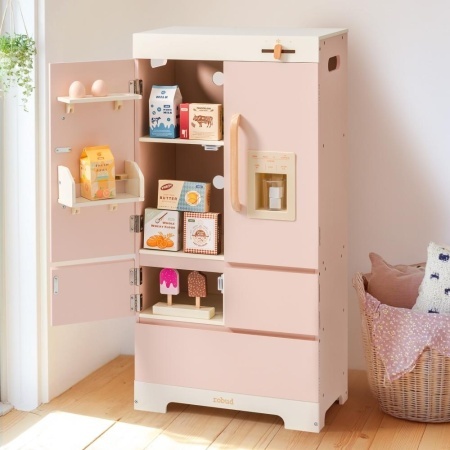 Frigider din lemn pentru copii Series Roz