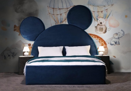 Pat copii tapitat Premium Minnie Dark Blue 120x200