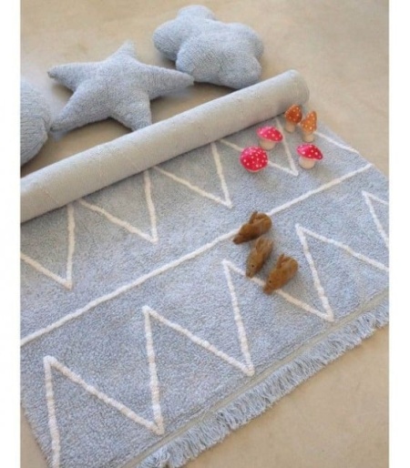 Covor copii bumbac 120x160 cm Blue Hippy Canals