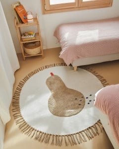 Covor-copii-maro-rotund-din-bumbac-Tamy-120 cm