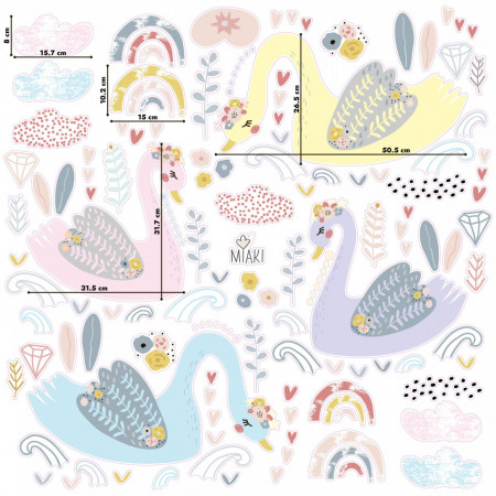 Stickers Pastel Swans - Img 2