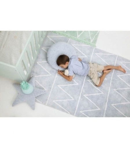 Covor copii bumbac 120x160 cm Blue Hippy Canals