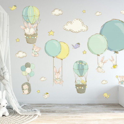 Stickers Bunnies with Balloons - Boys