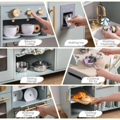 Bucătărie copii din lemn Culinary Green - Img 3