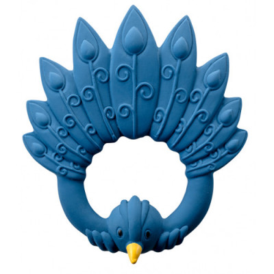 Jucarie dentitie Paun Blue Navy Round