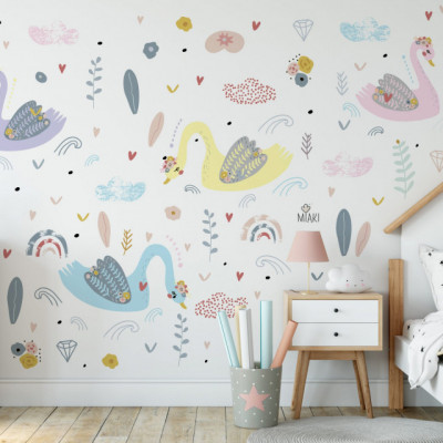 Stickers Pastel Swans