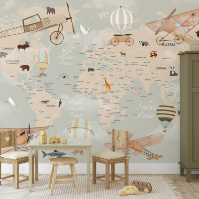 Tapet Vintage World Map