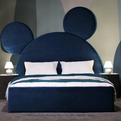 Pat copii tapitat Premium Minnie Dark Blue 120x200
