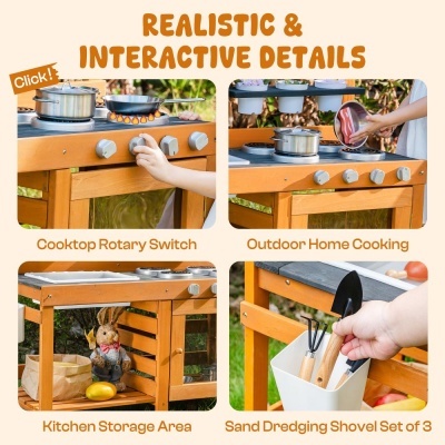 Bucatarie copii din lemn de exterior Real Water - Img 6