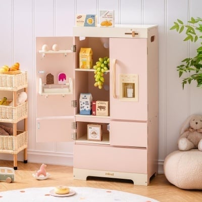 Frigider din lemn pentru copii Series Roz