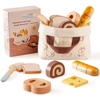 Set alimente mic dejun din lemn velcro