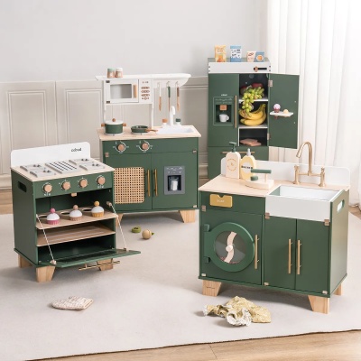 Set bucatarie copii din lemn Series Verde