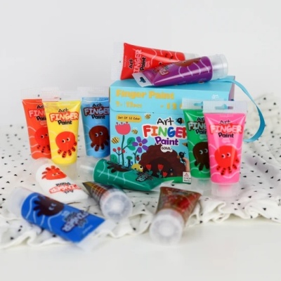 Set de vopsea pentru degete 12 pcs - Img 2