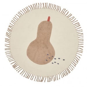 Covor-copii-maro-rotund-din-bumbac-Tamy-120 cm 