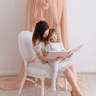 Baldachin copii pale peach - Fluid line