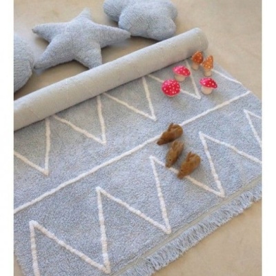 Covor copii bumbac 120x160 cm Blue Hippy Canals