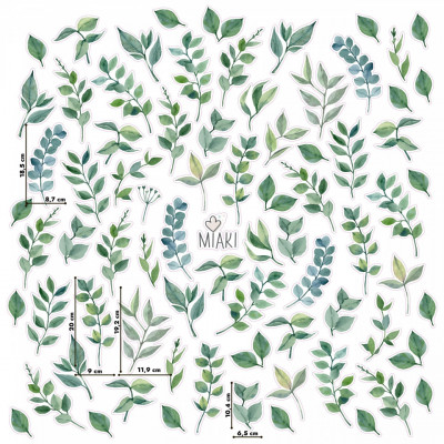 Stickers Watercolor Leafs - Img 2