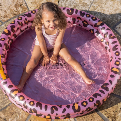 Piscina roz leopard 100 cm dia - 2 inele