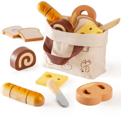 Set alimente mic dejun din lemn velcro