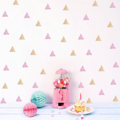 Sticker Pink and Gold Triangles
