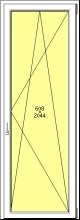 Porta balcone PVC Rehau, 1 anta, 800 x 2200, colore legno standard - Img 2