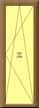 Porta balcone PVC Rehau, 1 anta, 800 x 2200, colore legno NON standard - Img 2