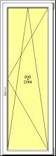 Porta balcone PVC Rehau, 1 anta, 800 x 2200, colore legno NON standard - Img 3