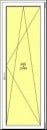 Porta balcone PVC Rehau, 1 anta, 800 x 2200, colore legno standard - Img 2