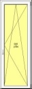 Porta balcone PVC Rehau, 1 anta, 850 x 2300, colore bianco