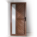 Portoncino entrata PVC Rehau, 1 anta, 1000 x 2200, con modello, colore legno non standard - Img 4