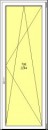 Porta balcone PVC Rehau, 1 anta, 700 x 2000, colore bianco