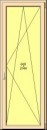 Porta balcone PVC Rehau, 1 anta, 900 x 2400, colore legno NON standard