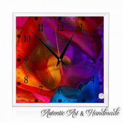 Ceas de birou decorativ pătrat Vibratii colorate 20x20 cm