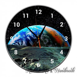 Ceas de perete Space-Terra în culori-20x20 cm
