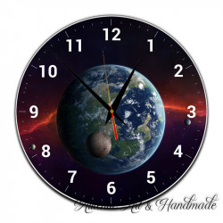 Ceas de perete Space-Pamânt și Lună-20x20 cm