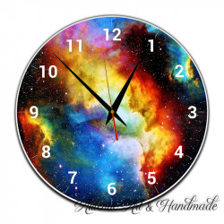 Ceas de perete Univers în culori-20x20 cm