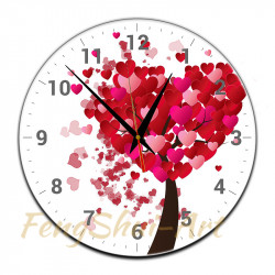 Ceas de perete Valentine"s Day-copac din inimi