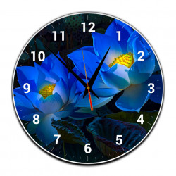 Ceas de perete decorativ cu Flori Albastre 20x20 cm