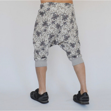 Men&#039;s Floral Motifs joggers drop crotch sweat shorts - Img 3