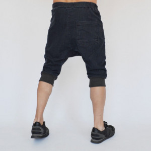 Men's denim drop crotch shorts - Img 4